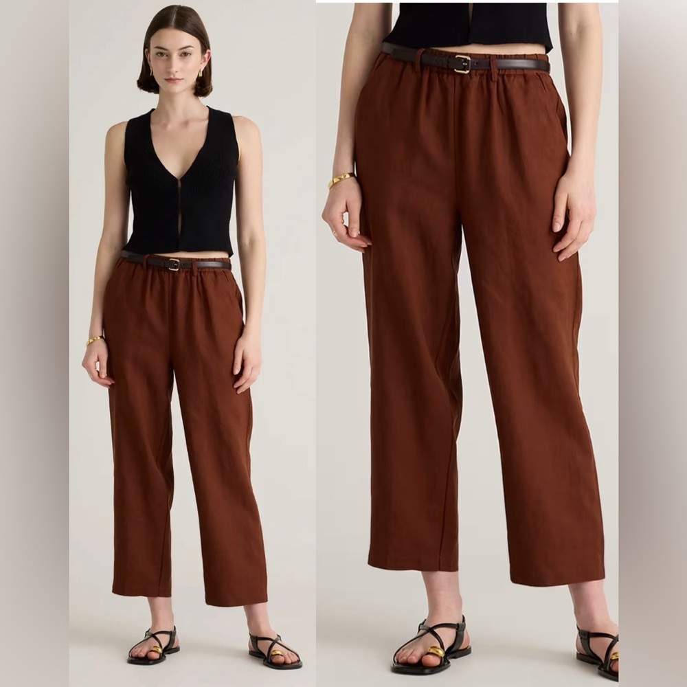 Quince Brown Ankle Pants